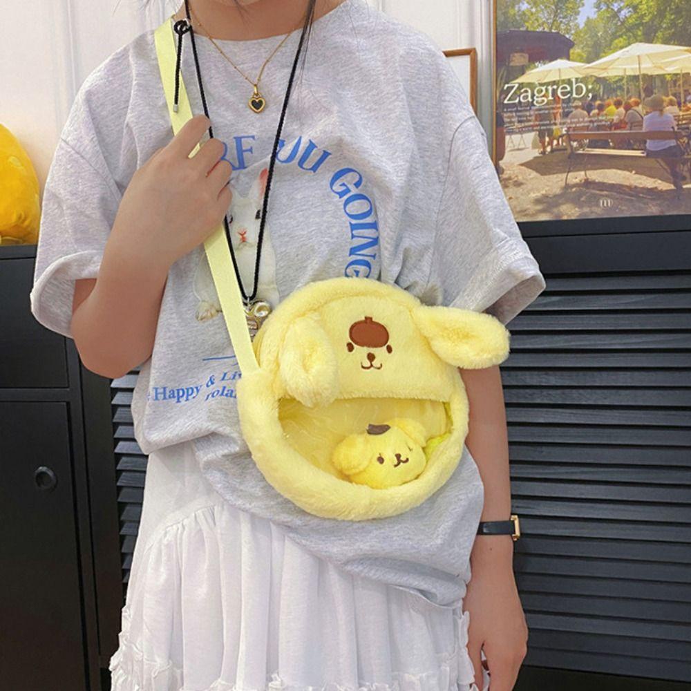 Pinou Túi Đeo Chéo Vai Đựng Tiền Xu kuromi Trong Suốt Họa Tiết Hoạt Hình my melody kuromi Đáng Yêu