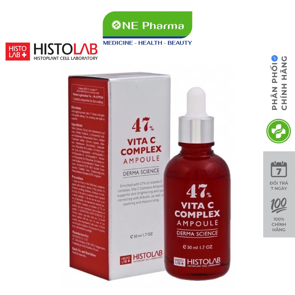 Tinh Chất Giảm Nám Dưỡng Trắng Da Histolab 47% Vita C Complex Ampoule 50ml