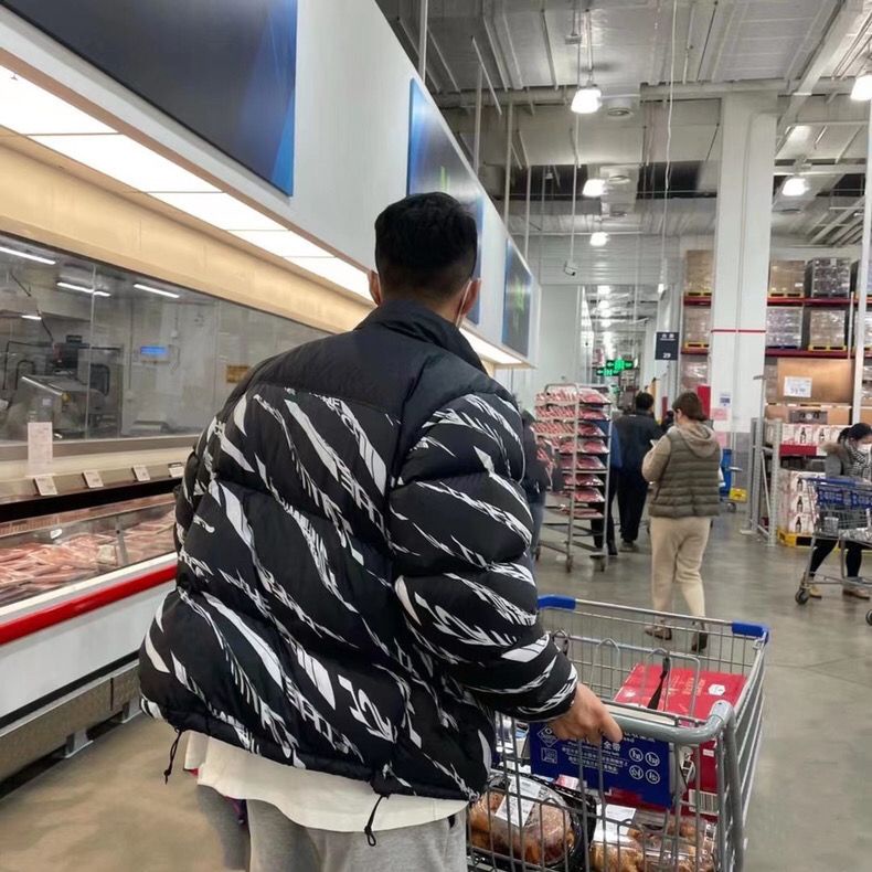 Áo Khoác cotton Kẻ Sọc Ngựa Vằn Trắng Đen Chính Hãng the north face Cobranded 100% Phong Cách Đường Phố Giữ Ấm Cho Nam Và Nữ