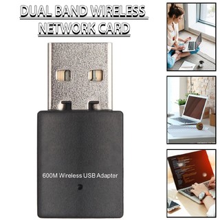 Dual 600mbps usb wifi wireless dongle ac600 lan network adapter 2.4ghz 5ghz