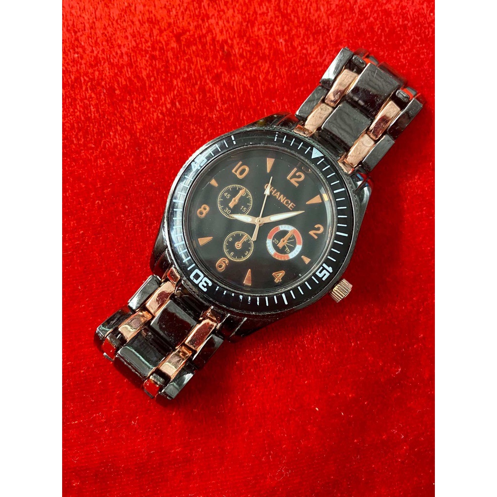 Đồng hồ nam Chance size mặt 44mm, 3 cộc số con thời trang, dây thép