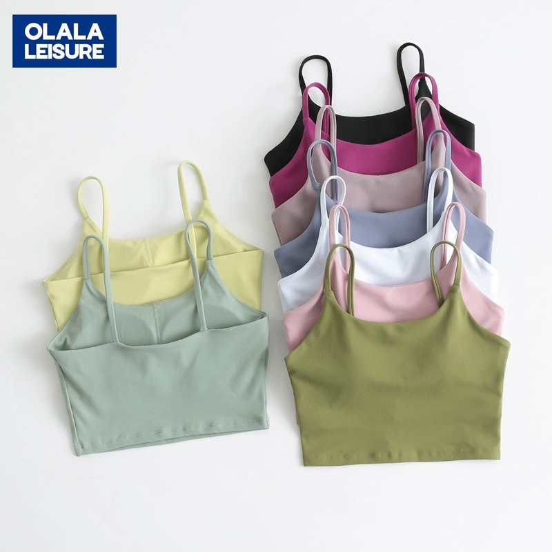 Áo tập yoga hai dây mỏng có đệm ngực Olala Leisure quyến rũ cho nữ