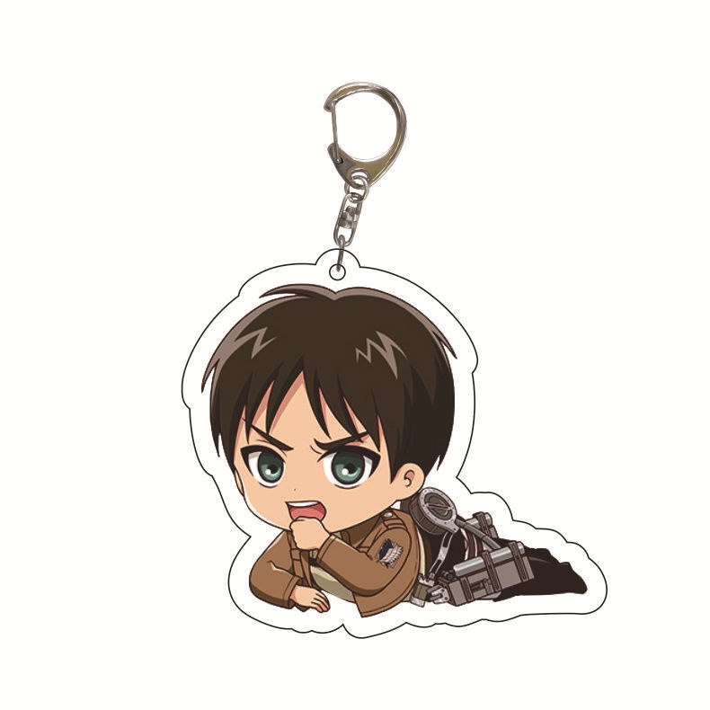 Móc Chìa Khóa Bằng acrylic Hình attack on titan prone eren mikasa armin Nhật Bản