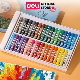 [HỌA CỤ DELI] Bút Sáp Dầu Cao Cấp Siêu Mịn Deli - 24/36/48 Màu Tươi Đậm Đều Cho Học Sinh Họa Sĩ Chuyên Nghiệp Sơn Dầu