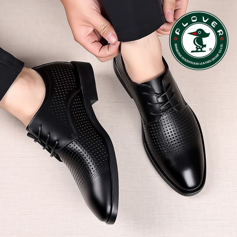 Plover Giày Da Đế Mềm Đục Lỗ Thoáng Khí Thời Trang Mùa Hè Cho Nam