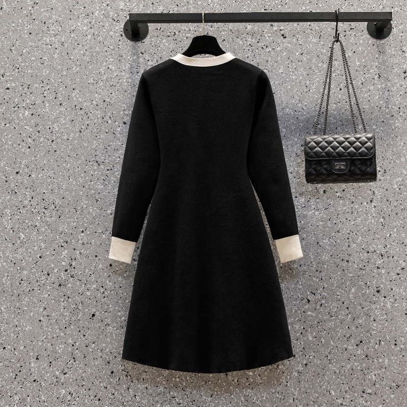 🌸Hàng Order🌸Váy Đầm Bigsize Váy Len Tăm Nơ Ngực Đính Đá Phối Cúc Tiểu Thư Nữ Tính 🌸Hàng Quảng Châu