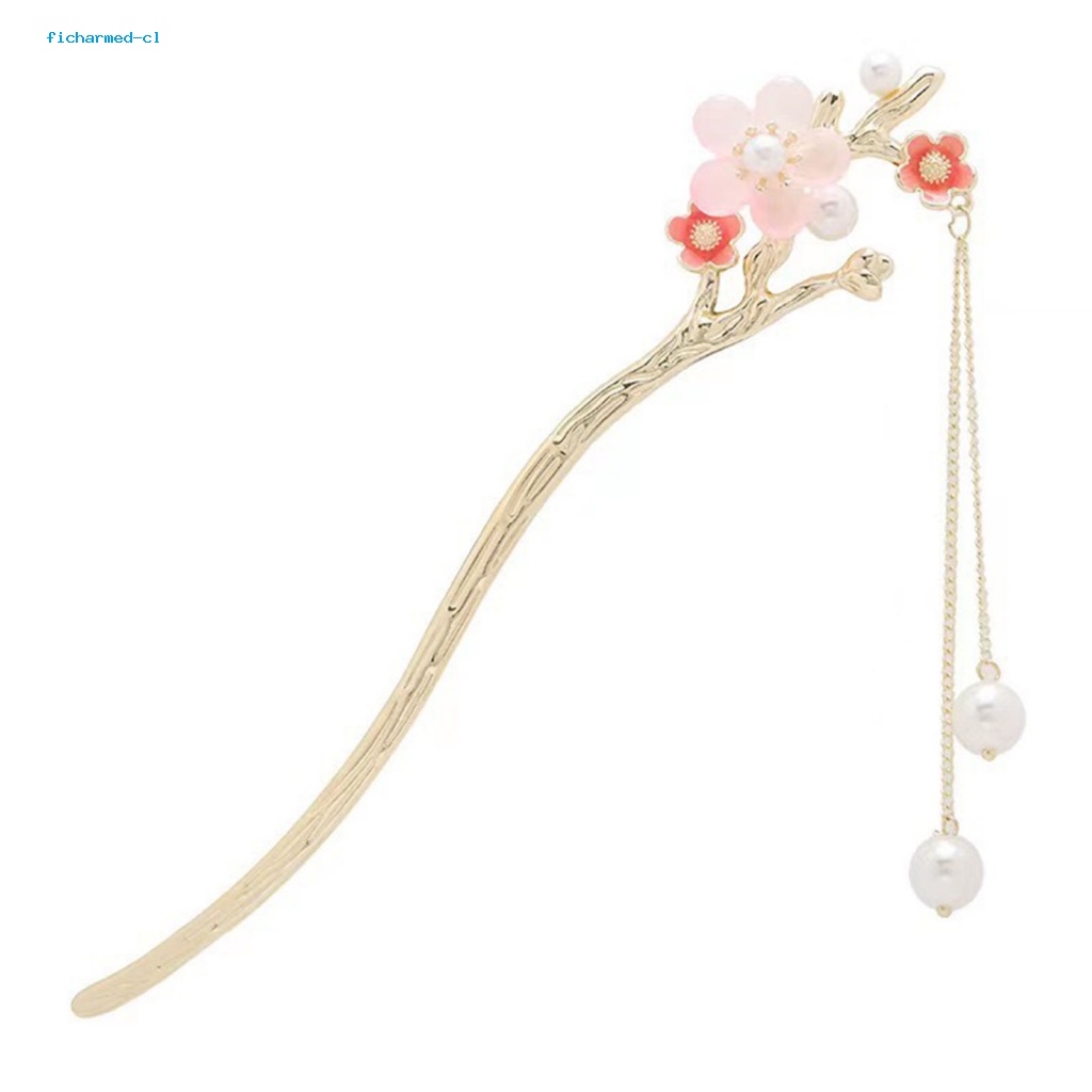 Fc * Trâm Cài Tóc Kim Loại Đính Ngọc Trai Giả Phong Cách Trung Hoa Thanh Lịch Thích Hợp Làm Quà Tặng Cho Đám Nam