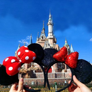 Disney Băng Đô Cài Tóc Hình Chuột mickey minnie Xinh Xắn Cho Bé Gái
