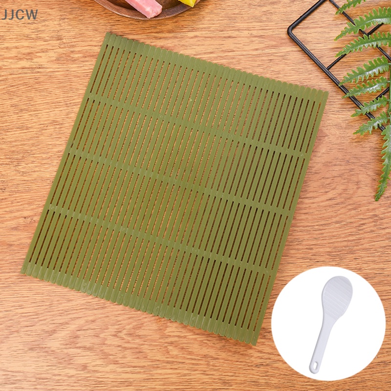 Thảm Cuộn sushi Bằng Nhựa Màu Xanh Lá Cây Lớn diy Cho Nhà Bếp qqw