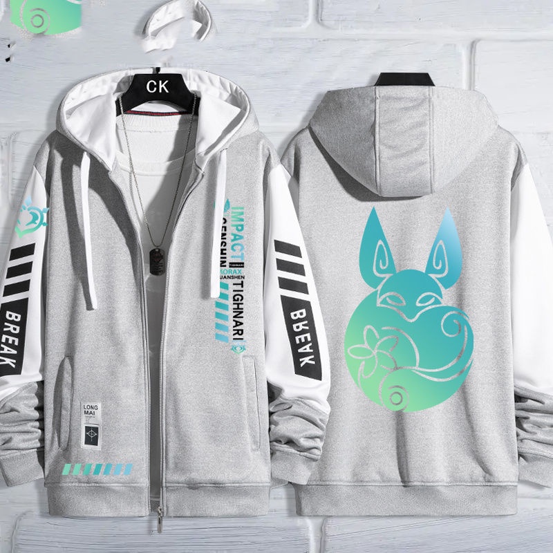 Chính Hãng Áo Khoác cardigan sweater Có Mũ Trùm In Hình anime xumi grass god cos Hai Chiều