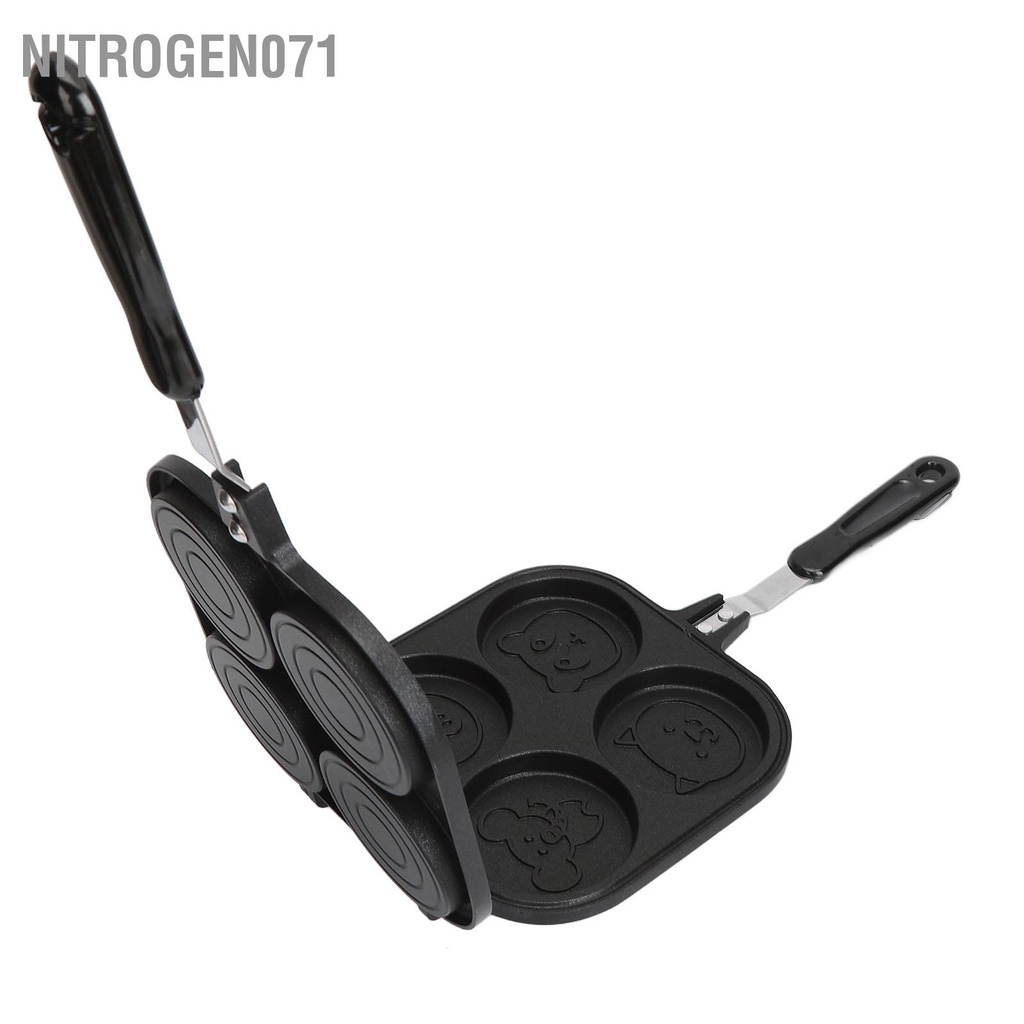 Nitrogen071 Hai Mặt Tỳ Hưu Chảo Chống Dính Hợp Kim Nhôm Đa Năng 2 Sandwich Cho Bánh Mì Trứng