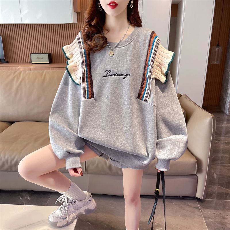 Áo Nỉ Nữ Dài Tay Cổ Tròn Thời Trang Hàn