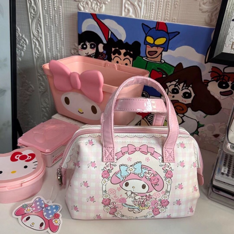 Mymelody Túi Đựng Mỹ Phẩm Xách Tay Sức Chứa Lớn Họa Tiết Hoạt Hình sanrio Cho Học Sinh