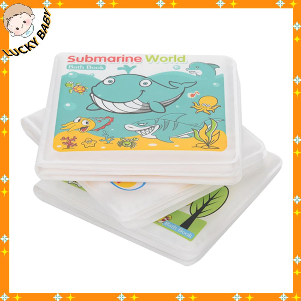 LUCKYBABY Sách chống thấm nước cho bé tắm Đồ chơi bơi trong phòng giáo dục sớm trẻ em