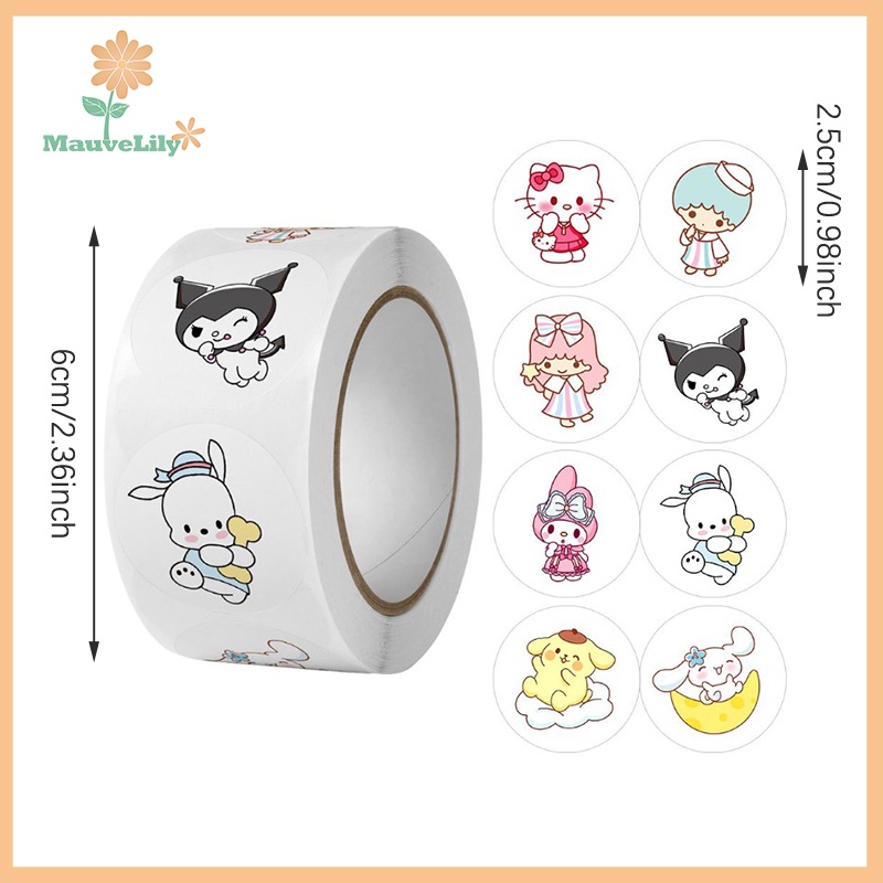 Cuộn 500 Miếng Dán Hình sanrio Hoạt Hình Dễ Thương Trang Trí Quà Tặng Cho Bé uuu