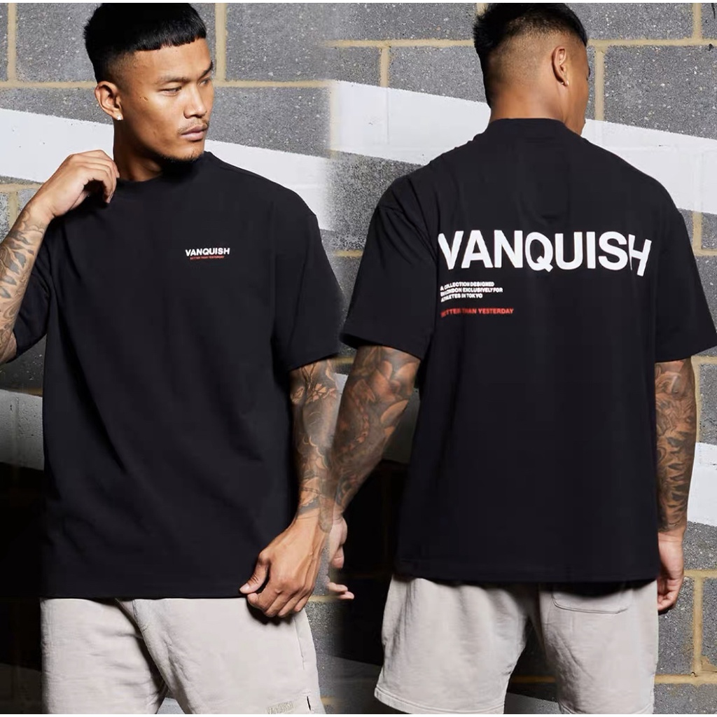 Vanquish Áo Thun cotton Tay Ngắn Dáng Rộng Co Giãn Tốt Thời Trang Cao Cấp Dành Cho Nam Nữ