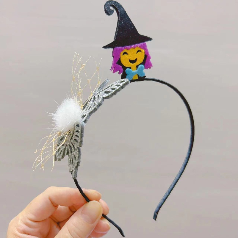 Kẹp Tóc Hình Bí Ngô / Dơi / Nhện Phối Lưới Đính Nơ Xinh Xắn Cho Dịp halloween