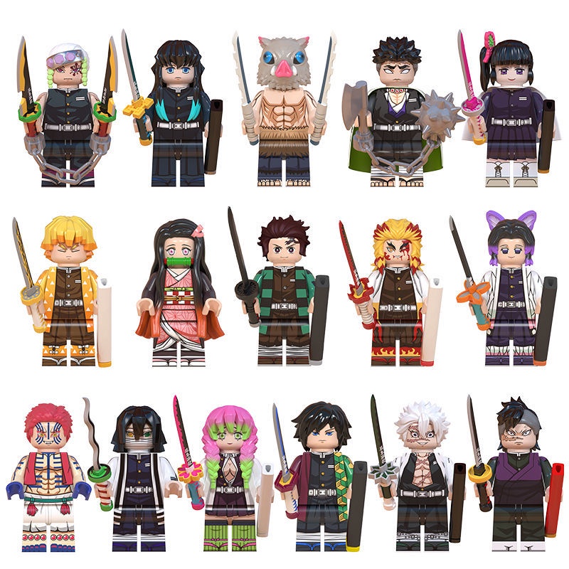 Compatible Mô Hình Đồ Chơi lego Nhân Vật anime demon slayer Ganza mili midouzi tanjiro