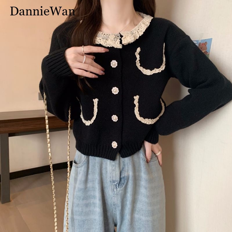 DannieWan Áo Len áo khoác cardigan Popular Cute Đơn giản Vintage WMY23A0AAN 41Z231013