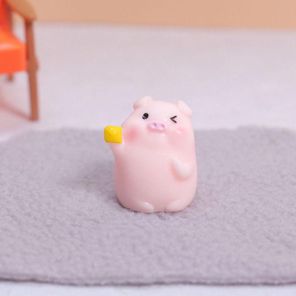 Mmluck Tượng Heo Hoạt Hình mini Bằng resin resin Trang Trí Xe Hơi diy