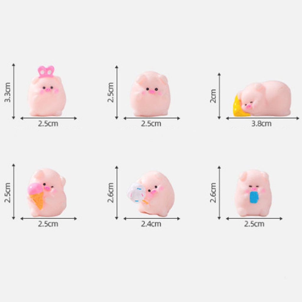 Tượng heo ngồi ăn kem decor terrarium trang trí bàn học