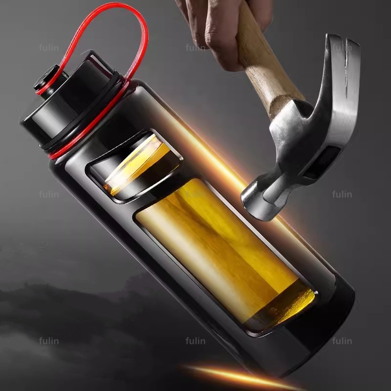 Bình Nước Thể Thao Di Động Bằng pc Vỏ Sò Thủy Tinh pc Chống Bỏng Chống Rơi