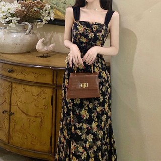Đầm Voan Hoa Hở Lưng Thanh Lịch Thời Trang Mùa Hè Pháp Cổ Điển Hàng Mới 2023