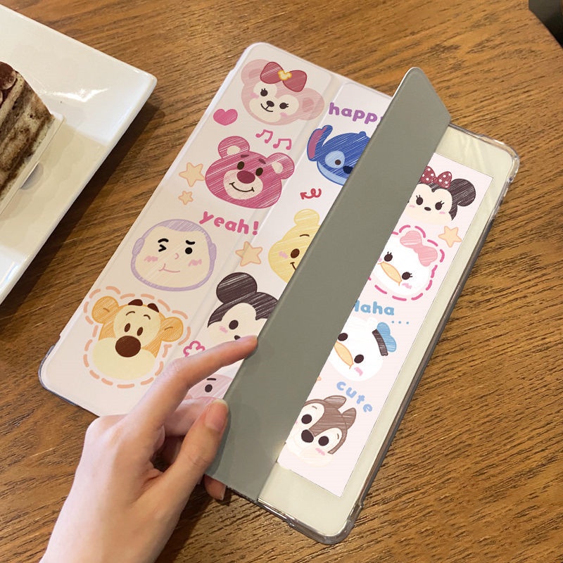 Dễ Thương Ốp Máy Tính Bảng Mềm Họa Tiết Hoạt Hình Có Ngăn Đựng Bút Cho ipad gen10 7 / 8 / 9 air4 air5 pro11 "pro12.9" mini6
