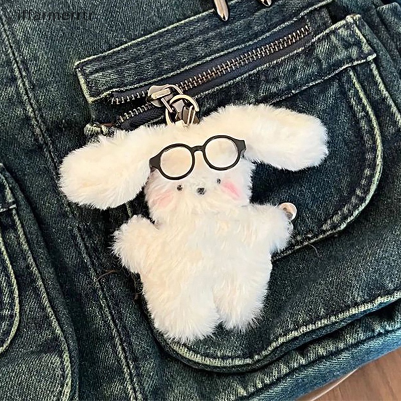 Đồ chơi nhồi bông Hình Thỏ Trắng Mềm Mại Đáng Yêu Treo Móc Khóa / Ba Lô / Xe Hơi Trang Trí Quà Tặng