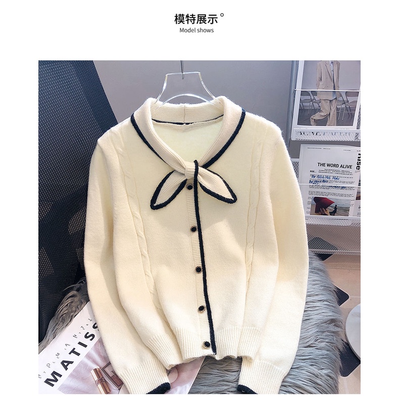 Áo sweater cotton mc Tay Dài Màu Sắc Tương Phản Thời Trang Thu Đông 25433v Cho Nữ