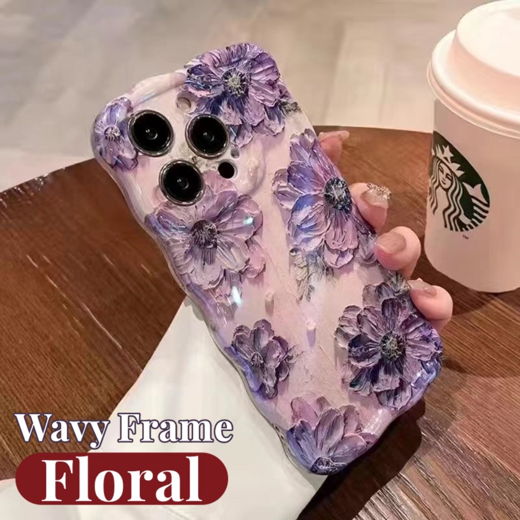 Sang Trọng Ốp Điện Thoại silicone Mềm Chống Sốc In Hình Hoa Cho iphone 15 14 13 12 11 pro max 14 15 promax