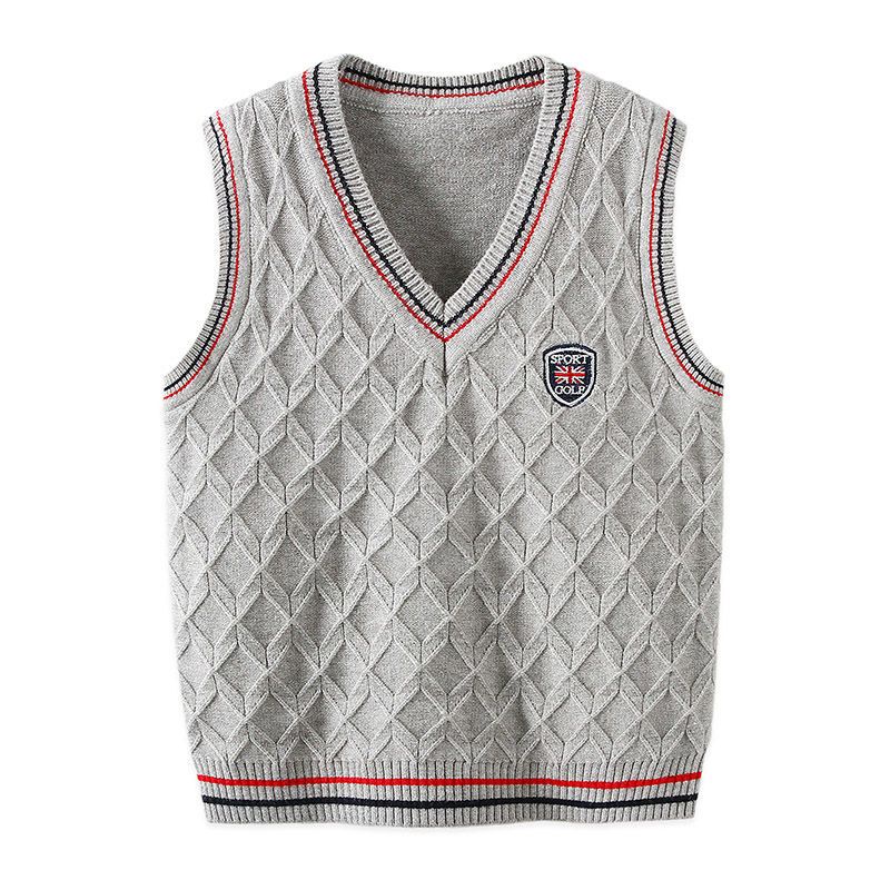 Áo sweater Không Tay Dệt Kim Thời Trang Mùa Thu Hàng Mới Dành Cho Bé Trai