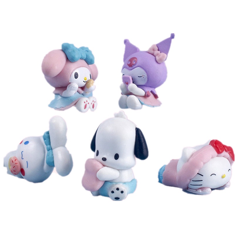 SANRIO Set 5 Đồ trang trí Nhân Vật Phim Hoạt Hình kuromi melody pochacco Trang Trí Bánh Kem diy