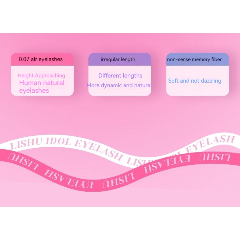 Lishu Women's Love Bean Series 3 False Eyelashes Bookgirl Natural Simulation Trilogy Single Cluster Segmented Self Adhesive False Eyelashes