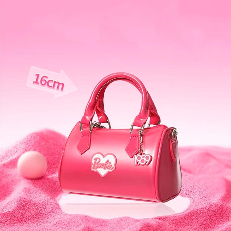 Túi Đựng Điện Thoại Bằng Da pu Màu Hồng / Đen Dung Tích Lớn Hình Búp Bê barbie