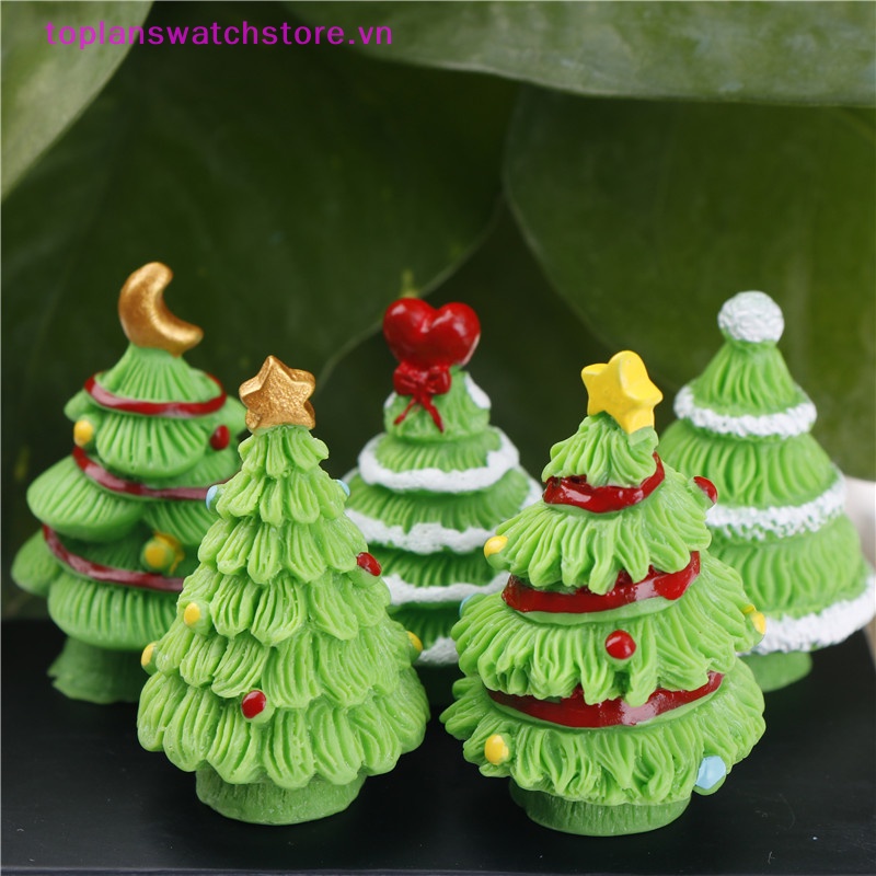 Toplanswatchstore Set 2 Mô Hình Cây Thông Giáng Sinh Mini Trang Trí Tiểu Cảnh vn