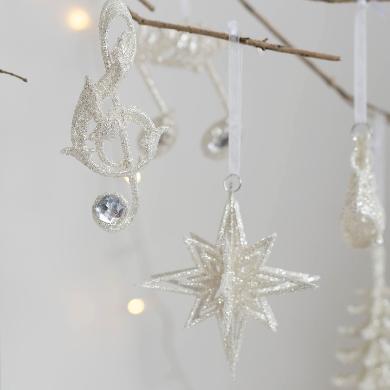 Phụ Kiện Treo Trang Trí Cây Thông Giáng Sinh Hình Ngôi Sao Năm Cánh Lấp Lánh