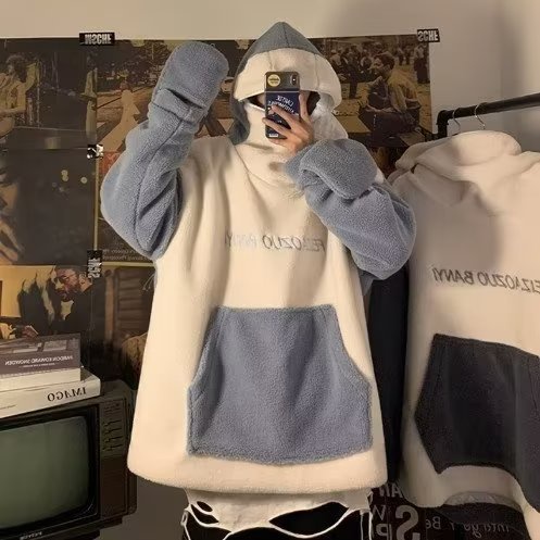 Áo Khoác Nam Dáng Rộng In Hình Cá Mập Phong Cách retro Áo Khoác Hoodie Dáng Rộng Kiểu Hình Ếch Dễ Thương Phong Cách Harajuku Thời Trang Cho Nam Nữ