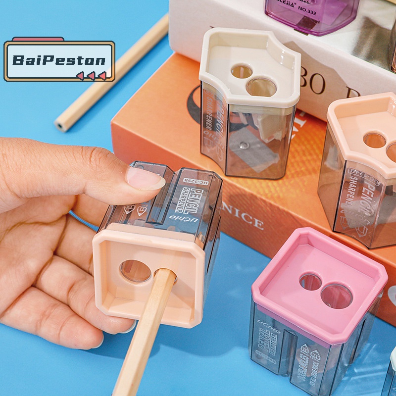 Đồ Chuốt Bút Chì Hai Lỗ Nhỏ Dễ Thương Có Đồ Gọt Bút Chì Hình Hoạt Hình kawaii Cho Học Sinh .