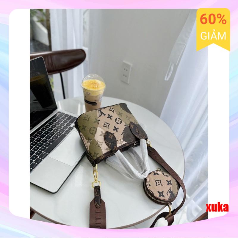 Set túi 2 món túi ví LV hàng chuẩn 11 chất liệu da PU quảng châu cao cấp SALE