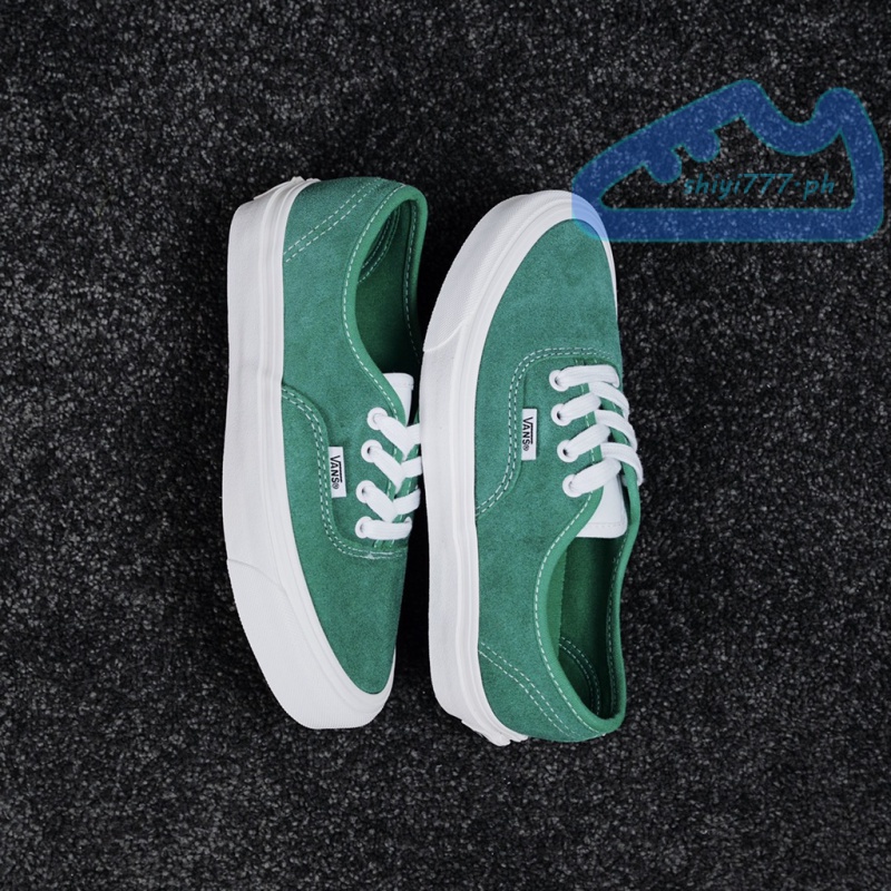 Vans Giày Da Lộn Màu Xanh Lá Phong Cách retro Cá Tính