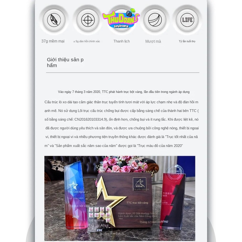 Switch Phím Cơ | TTC Gold Pink | Dùng cho bàn phím cơ