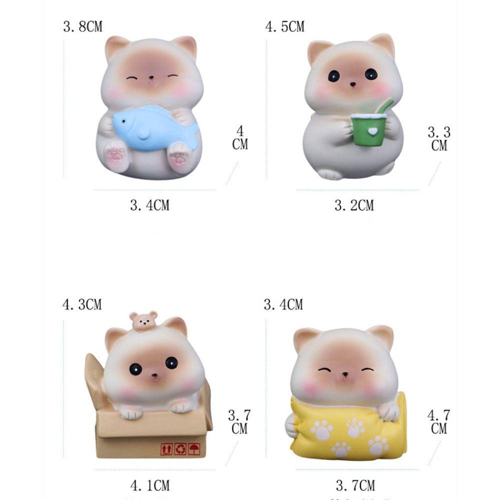 Mô Hình Chú Mèo May Mắn Hoạt Hình mini Bằng Nhựa resin Trang Trí Xe Hơi