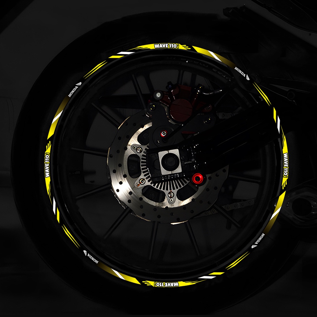 Set 16 Miếng Dán Viền Bánh Xe 17 inches Phản Quang Chống Nước Trang Trí Cho Xe Mô Tô honda wave110