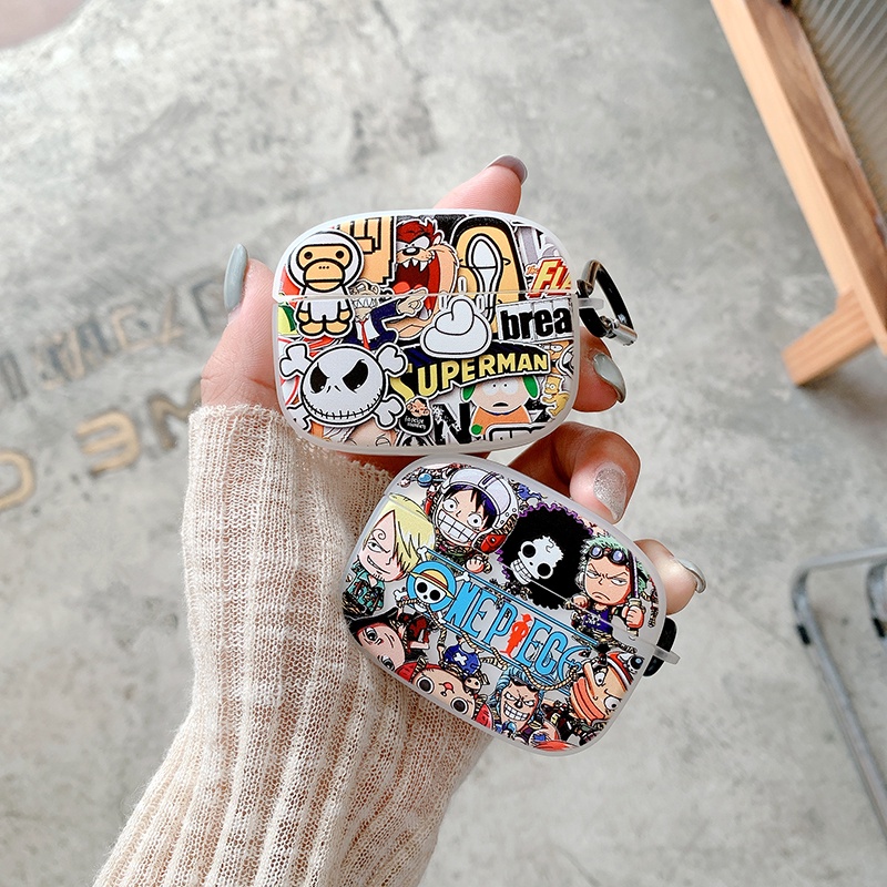 Vỏ Bảo Vệ Hộp Sạc Tai Nghe airpods 1 2 3 pro Bằng tpu Nhám Họa Tiết Hoạt Hình one piece