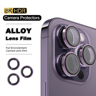 Ốp Điện Thoại Kính Cường Lực 3D Viền Kim Loại Bảo Vệ Camera Chống Trầy Xước Cho iPhone 11 12 13 14 15 Pro Max Mini Plus