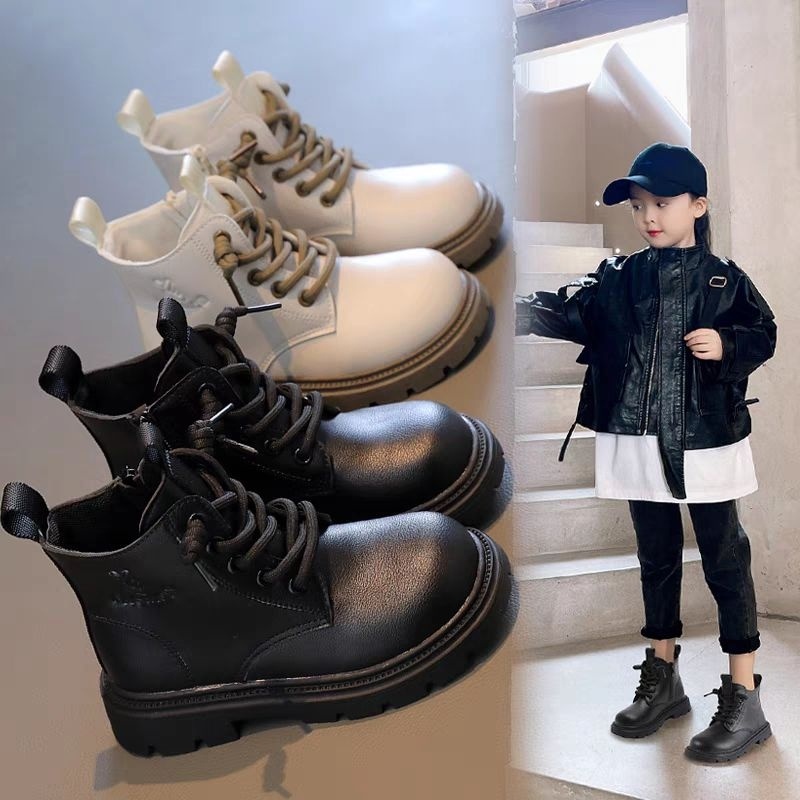 Bốt Bé Gái,Bốt Martin Cổ Ngắn Cho Bé Gái 3 Tuổi Đến 10 Tuổi, Giày Bốt Cho Bé Có Khóa Kéo, Boots Trẻ 