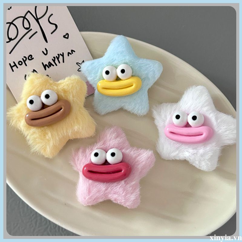 🌺🌺Kẹp Tóc Hình Ngôi Sao Miệng To Bằng Lông Nhung Dễ Thương Xinh Xắn y2k