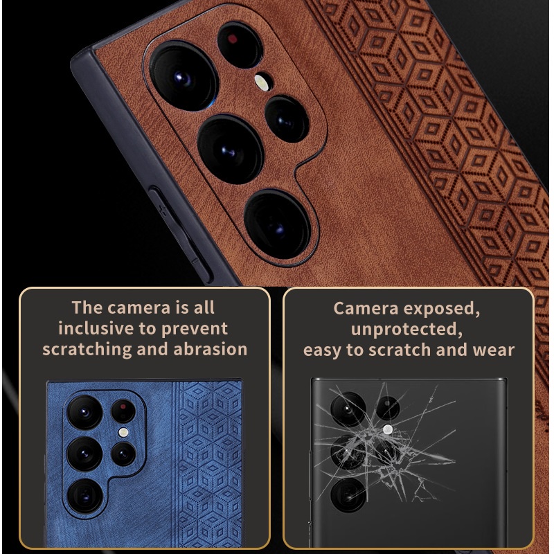 Bao Da Cho Samsung S23 Ultra S23 Plus S23FE S22 Ultra S22+ S21 Bao Da Điện Thoại Chống Dấu Vân Tay