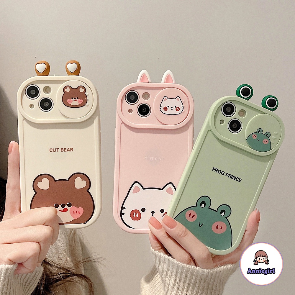 Ốp Điện Thoại Hình Ếch Tai 3d Cho iphone 11 14 pro max 15 pro max 7 plus 8 plus 13 pro max 12 x xs xs max xr